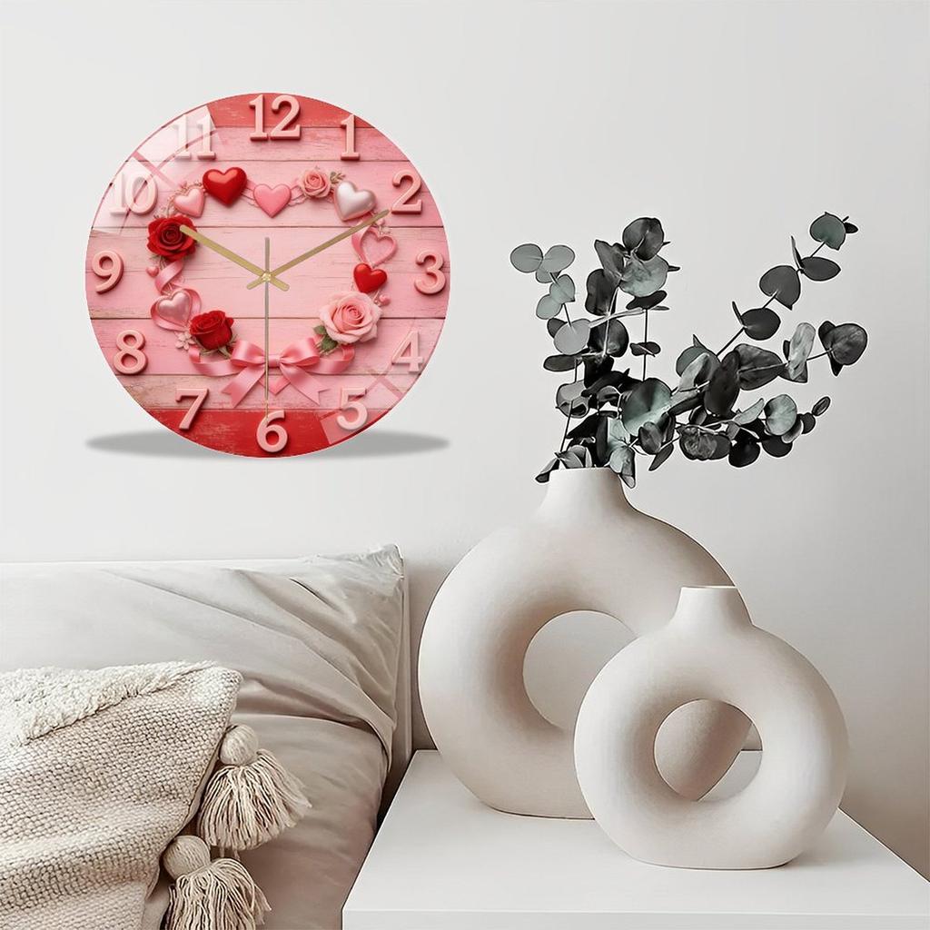 Personalized Round Glass Wall Clock 30cm Custom Text/Photo Silent Non-Ticking Contemporary Decor