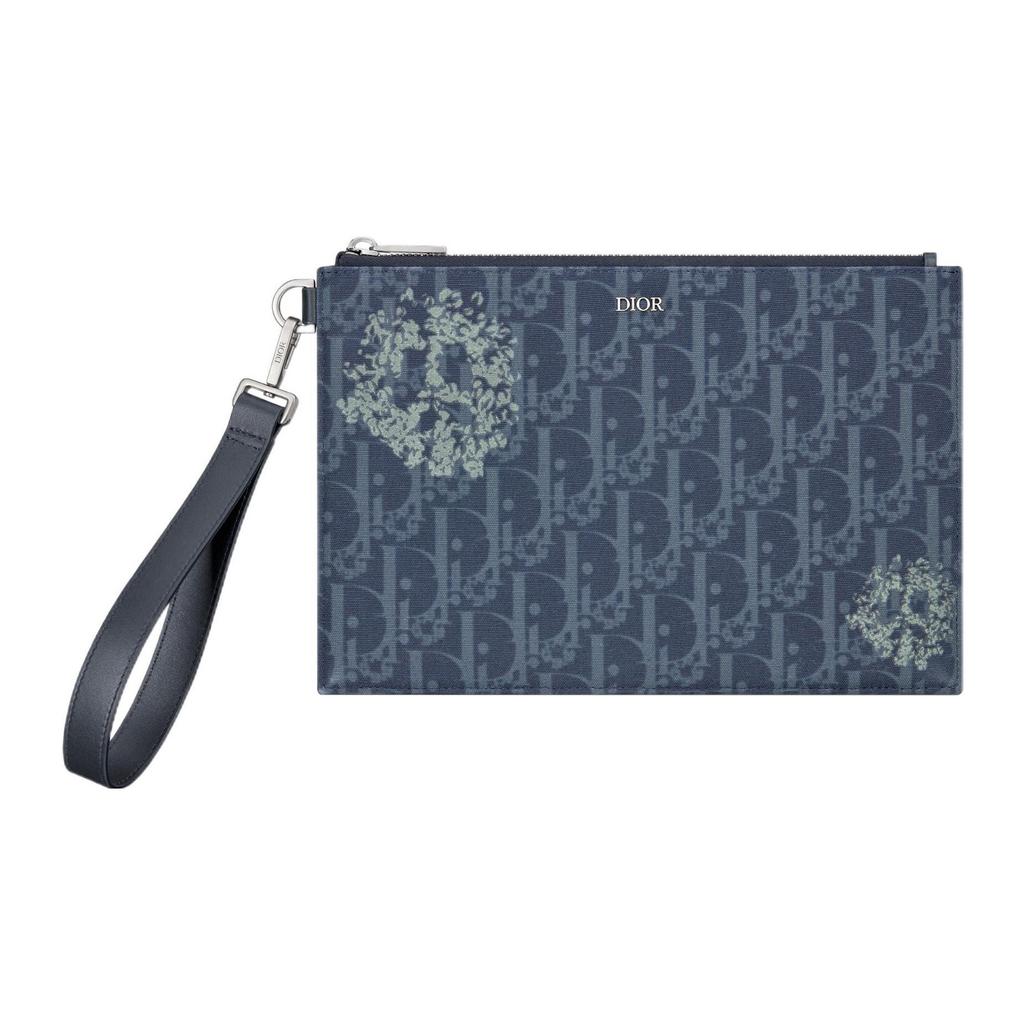 Dior x Denim Tears A5 Pouch Blue Men Pouches 2ESCA338DDO-H560