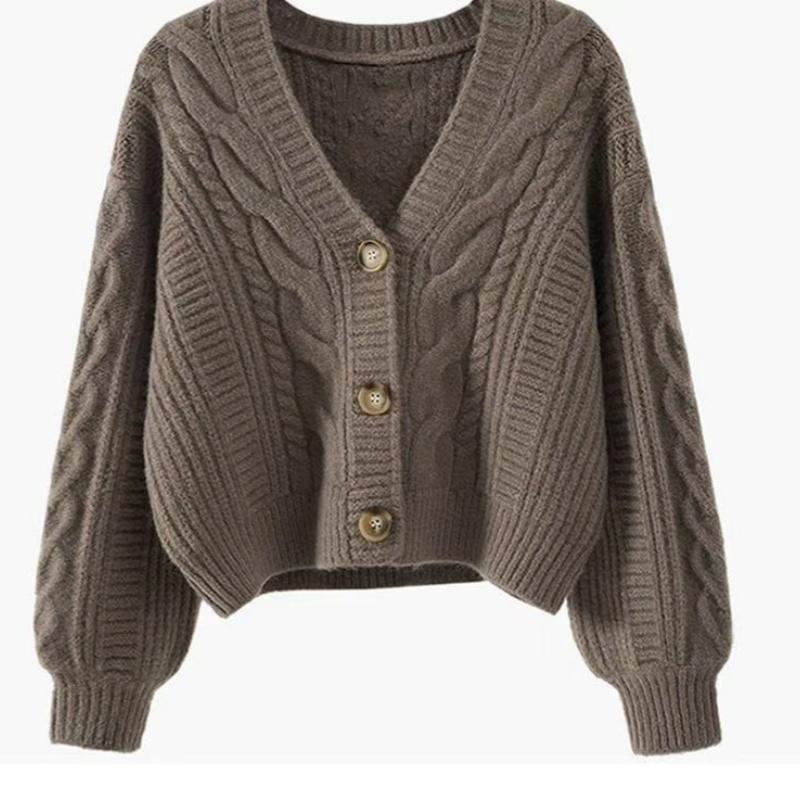 Women Outerwear Elegant Autumn Winter Coat Loose Matching Cardigan for Women Long Sleeve Top Vintage Casual Basic Top Sweater Knitwear