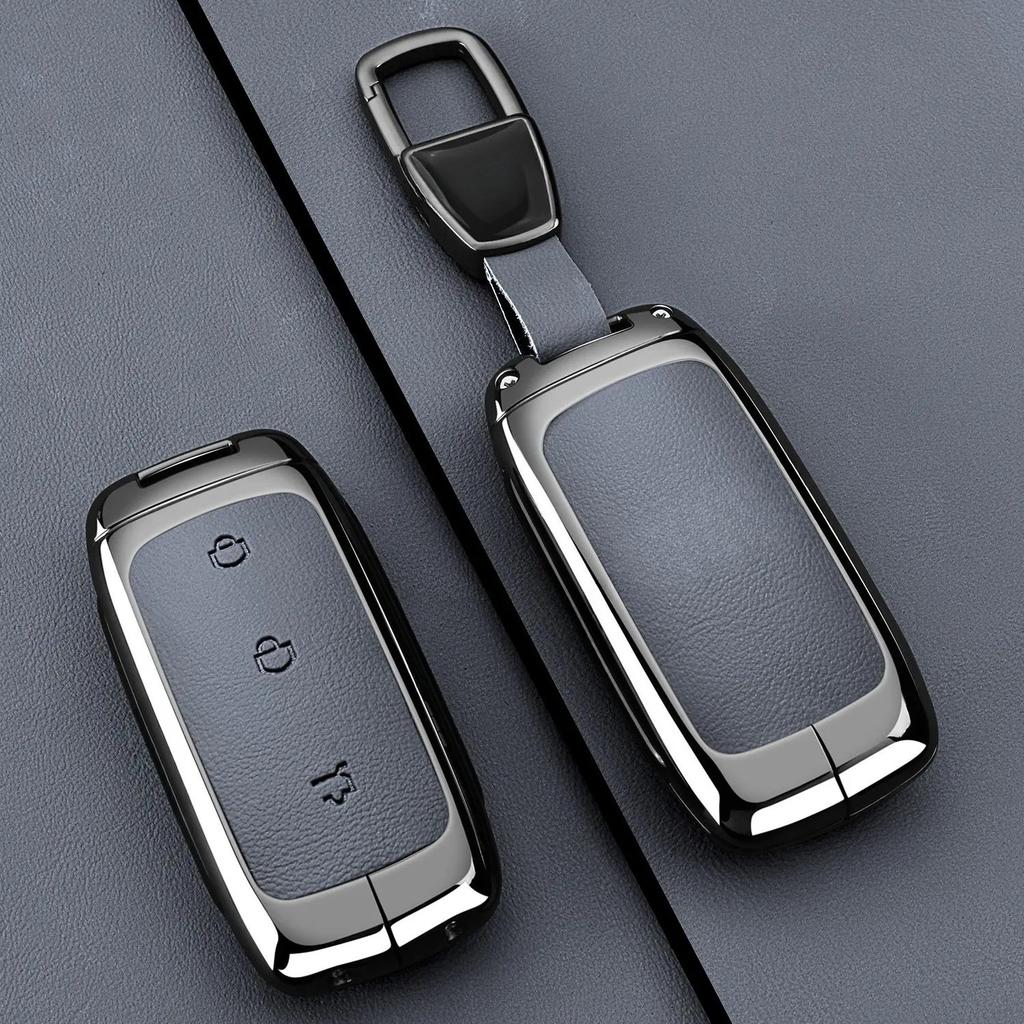 Чехол-брелок из цинкового сплава и кожи для автомобильного ключа Geely EX5 Galaxy Starship 7 EM-i L7 E8 E5, корпус брелока, аксессуары