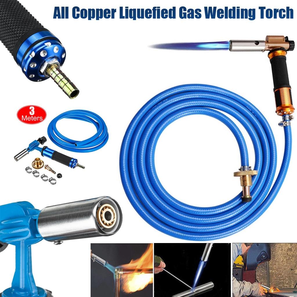3-метровая 2-цветная газосварочная горелка с электронным поджигом, комплект для сварки сжиженным газом с 3-метровым шлангом для пайки