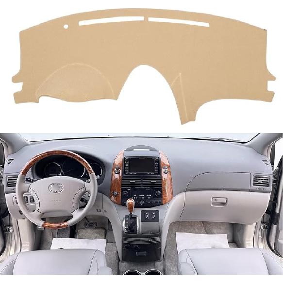 Dash Cover Mat Fit For Toyota Sienna 2011-2014, Dashboard Cover Pad Carpet Protector (Black)