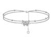 Heart-shaped Summer Butterfly Anklet Double Layer Layered Foot Ankle Bracelet Personalities   Beach