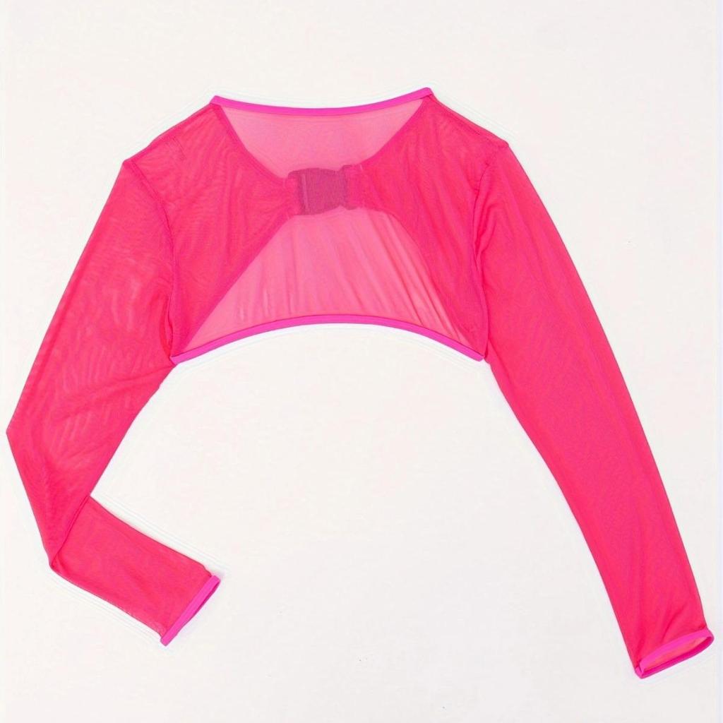 2024 Многоцветный Топ-накидка из сетки с длинным рукавом для защиты от солнца для бикини и купальников