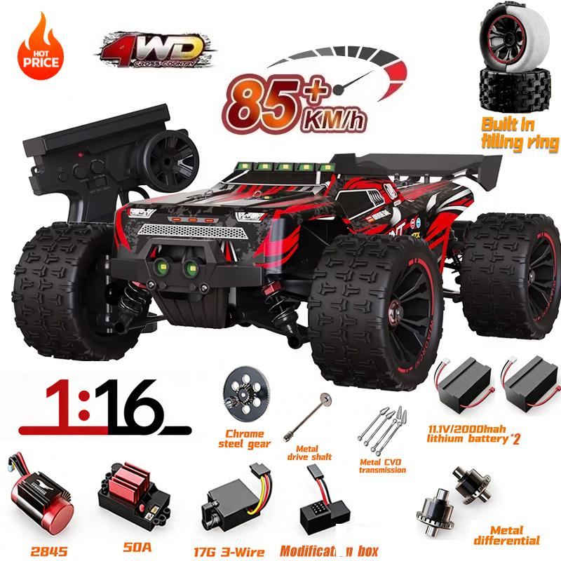 SG116MAX SCY9522 1:16 Высокоскоростная дрифт-гонка 80 км/ч Бесколлекторный двигатель 4WD 9522PRO 50 км/ч Радиоуправляемая машина Внедорожник Игрушки для детей Подарок