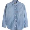 Levis Удобная Универсальная Свободная Модная Рубашка с Острым Воротником с Длинным Рукавом Женские топы 001HM-0021