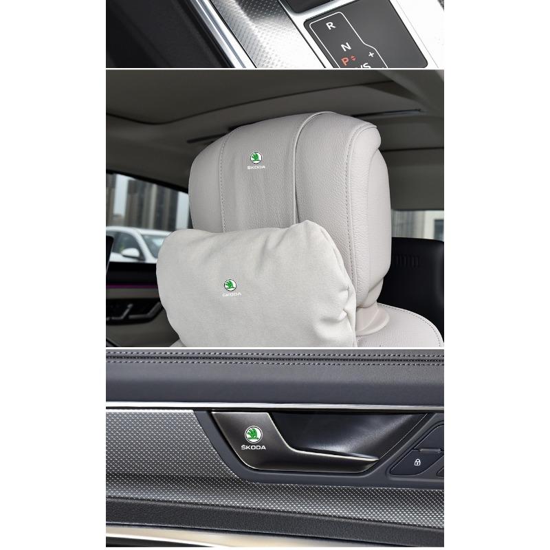 2/5/10Pcs Car Logo Sticker Central Control Decals Car Accessories For Skoda Octavia Superb Rapid Kodiaq Karoq Fabia Kamiq Roomster Citigo