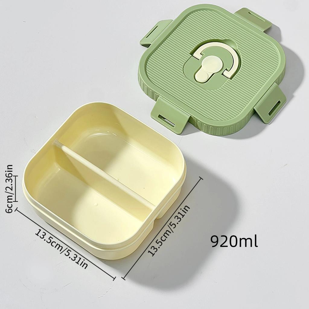 2/3 Grids Reusable Square Plastic Bento Lunch Box Portable Divided Fruit Salad Food Container Kids Students Microwave Heatable