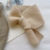 Solid Color Neck Scarf Knitted Neck Warmer Cute Neckerchief Wrap  Women
