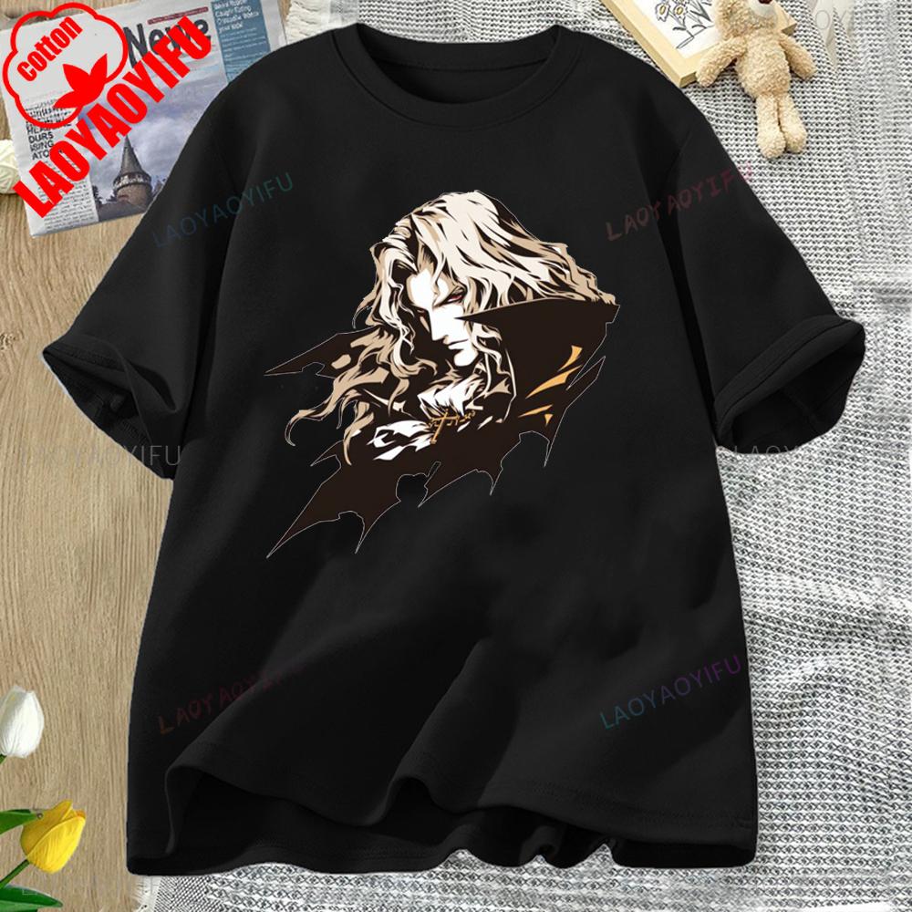 Castlevania Alucard Carmilla Printed T-shirt Tops Castlevania Alucard Street Fashion Hip Hop Casual Comfortable Personality