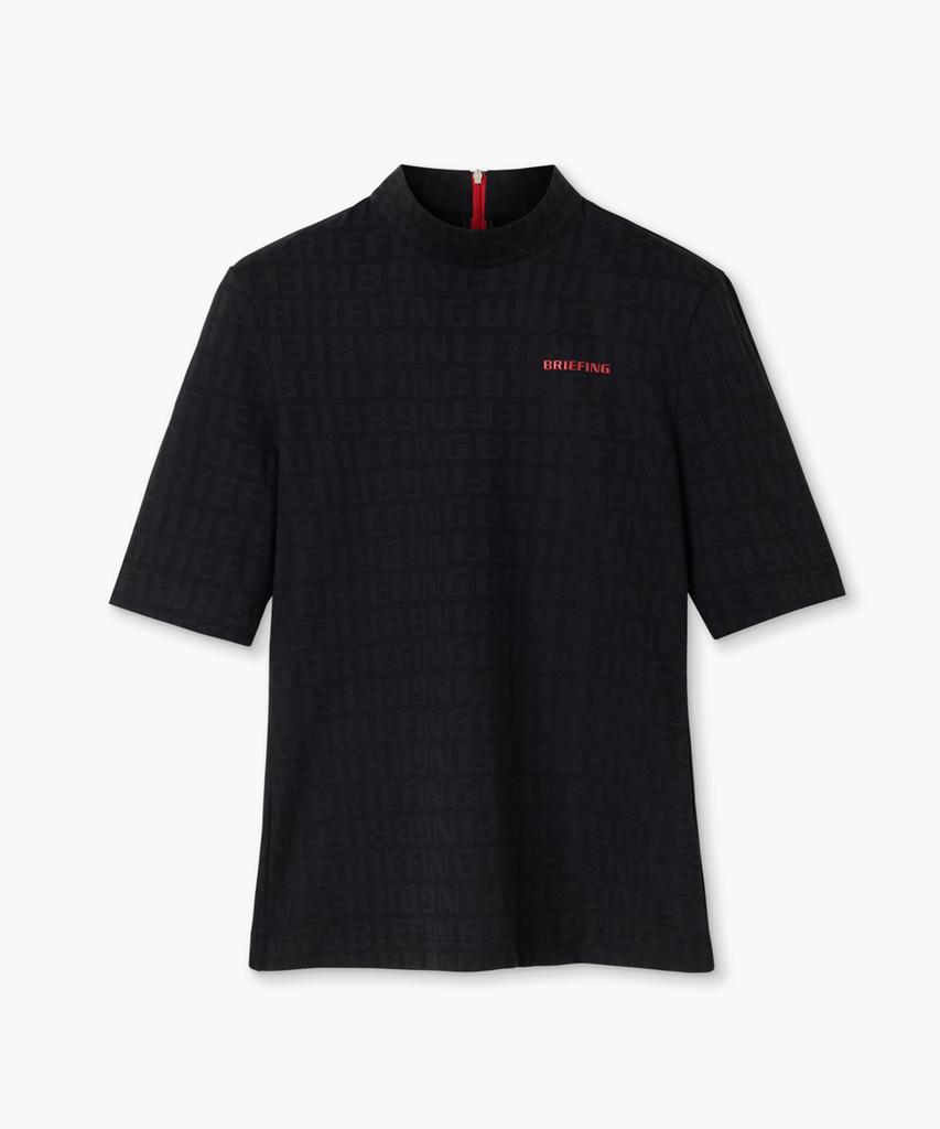 Beulipinggolpeu Women'S Logo Jacquard High Neck Short Sleeve_Black