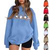 Women's Fashion Round Neck Long Sleeve Hoodie Halloween Small Print Hoodie