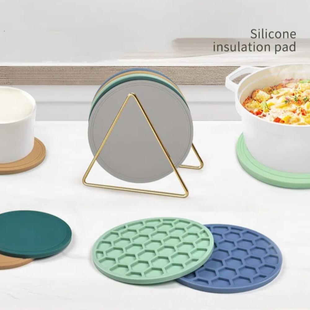 2pcs Heat Resistant Honeycomb Coasters Round Tea Cup Holder Table Placemat Table Accessories