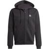 Adidas Originals Essential Trefoil Essentials Yumshoq Qulay Issiq Kapushonli Fermuarlı Dizayn Uzun Qisma Svitsot Erkaklar Svitsoti Qora IW5791