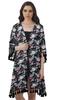 Front Open Printed Shrug 3 4 Sleeve Georgette Beach Cover Up For