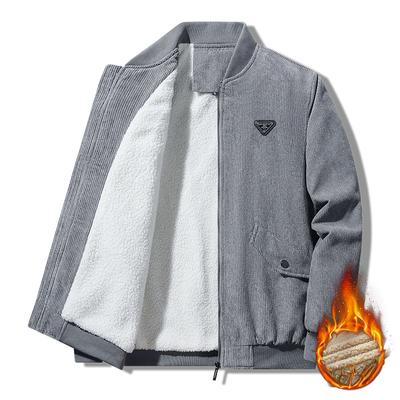 Новая зимняя вельветовая куртка мужская флисовая утолщенная модная повседневная мужская куртка из овечьего флиса с воротником-стойкой модная зимняя одежда