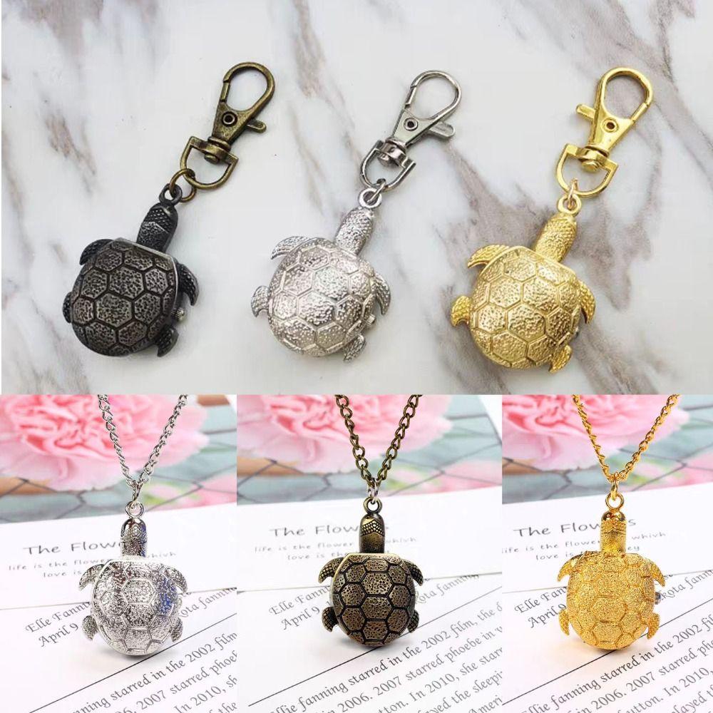 Alloy Turtle Watch Flip Cap Necklace Watch Creative Pocket Watch Gift