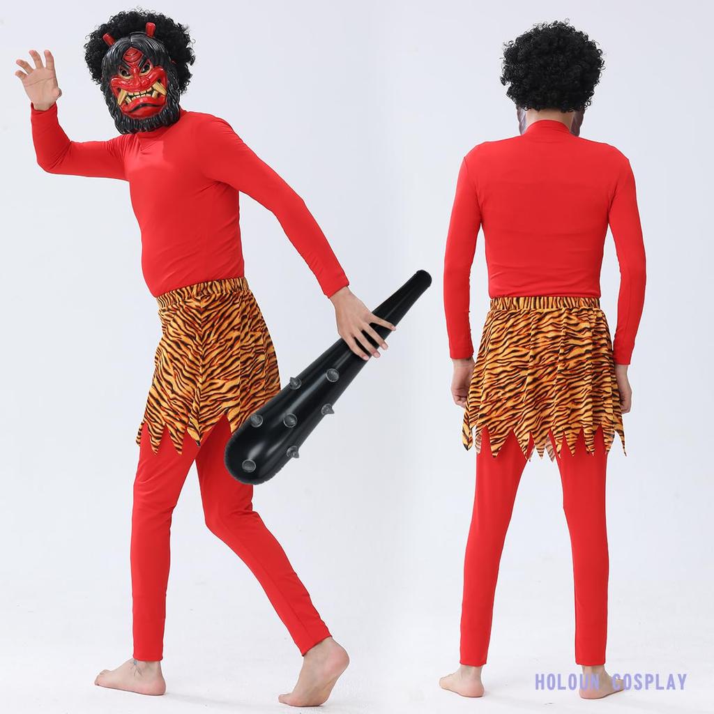 Setsubun Bean Throwing Red Demon Mask Costume Set Cosplay Costume Stage Costume Performance Clothes Cultural Festival Photo Festival Cosplay Anime