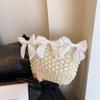 Seaside Resort Straw Bag Women's Summer Beach Bag Bow Braided Large Capacity Crossbody Bag