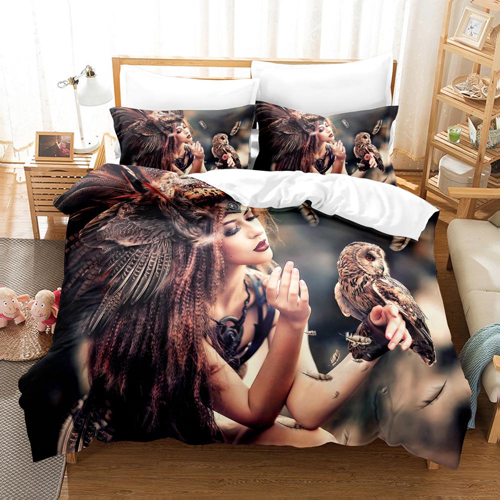 Комплект постельного белья с совами для спальни, милые животные, размер кинг, полиэстеровый пододеяльник, одеяло, наволочка для детей, взрослых