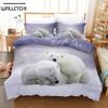 Polar Bear Bedding Set Animal Lovely Quilt Duvet Cover Sets Home Decor Bed Twin Single Queen King Size Fashion Scenery Kawaii