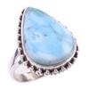 Кольцо в подарок из стерлингового серебра 925 пробы с драгоценным камнем из натурального ларимара Natural Republic S.8 F7k10