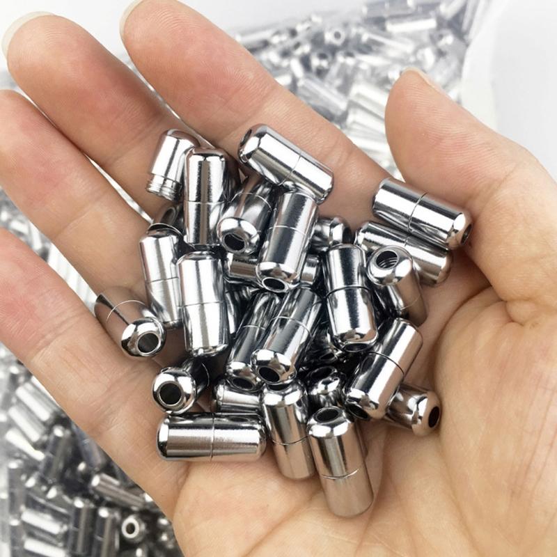 10Pcs Elastic Laces Clasps Metal Capsule Lock Buckles Tip Ends Lazy Shoelace No Tie Shoelaces Tieless Accessries