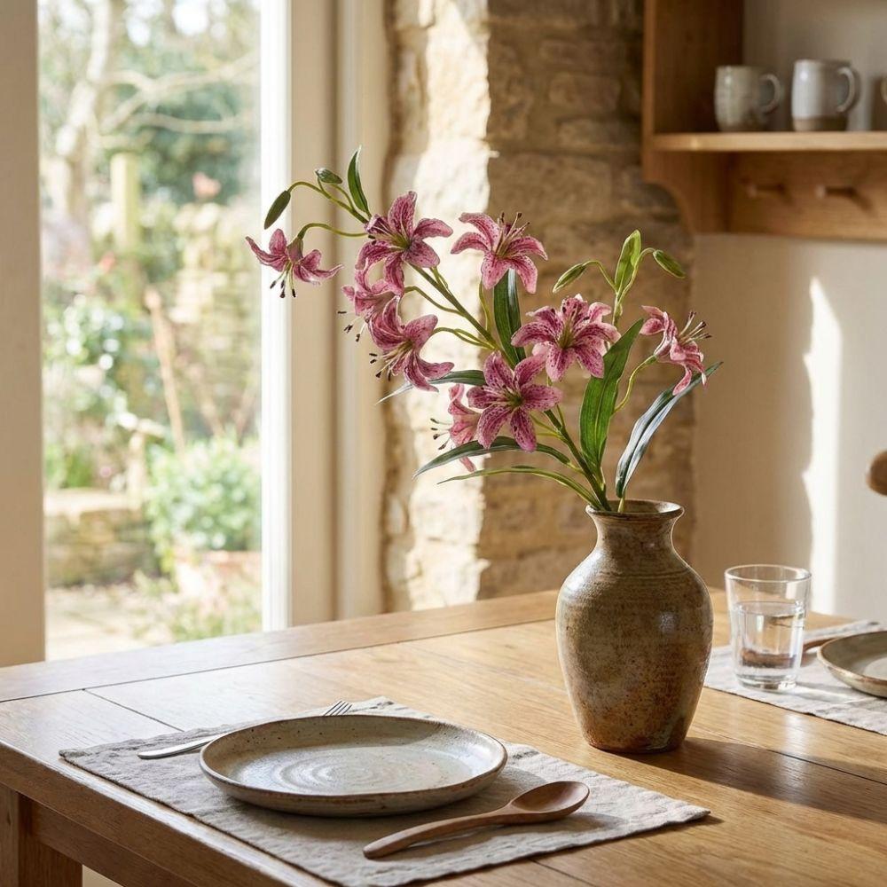 Пластиковая ветка искусственного цветка Реалистичные На ощупь как настоящие Искусственные цветы Ручная работа Зеленые растения Симуляция Шелковый цветок Свадебный декор