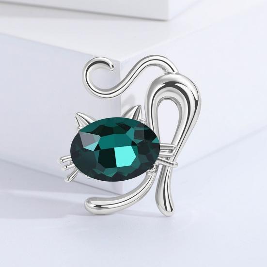 Элегантная блестящая брошь с инкрустацией стразами, яркий цвет, милый кот, булавка, шаль, шарф, значок на воротник, аксессуары для костюма