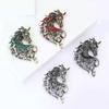 Vintage Rhinestone Horse Head Brooches Casual Metal Badge Pin Zodiac Animal Pins  Friends