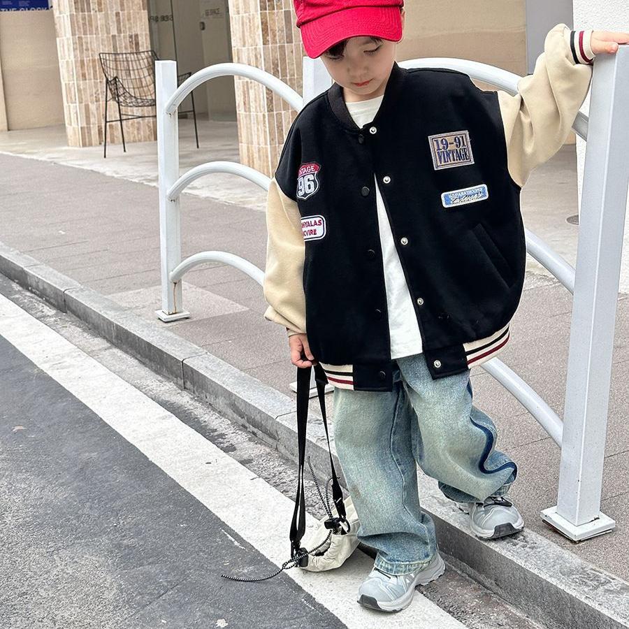 Длинные брюки для детей на весну и осень. Джинсы для мальчиков. Корейские прямые свободные брюки.