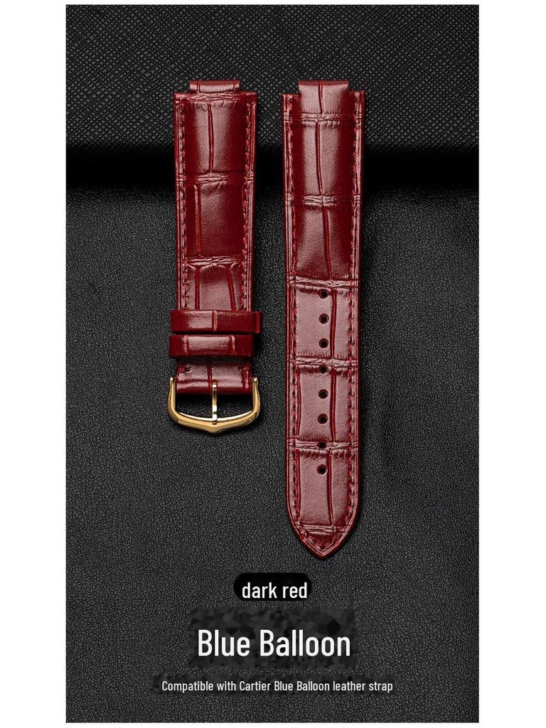 Синий воздушный шар водонепроницаемый ремешок для часов из натуральной кожи для мужчин и женщин - высококачественная коровья кожа, выпуклый интерфейс