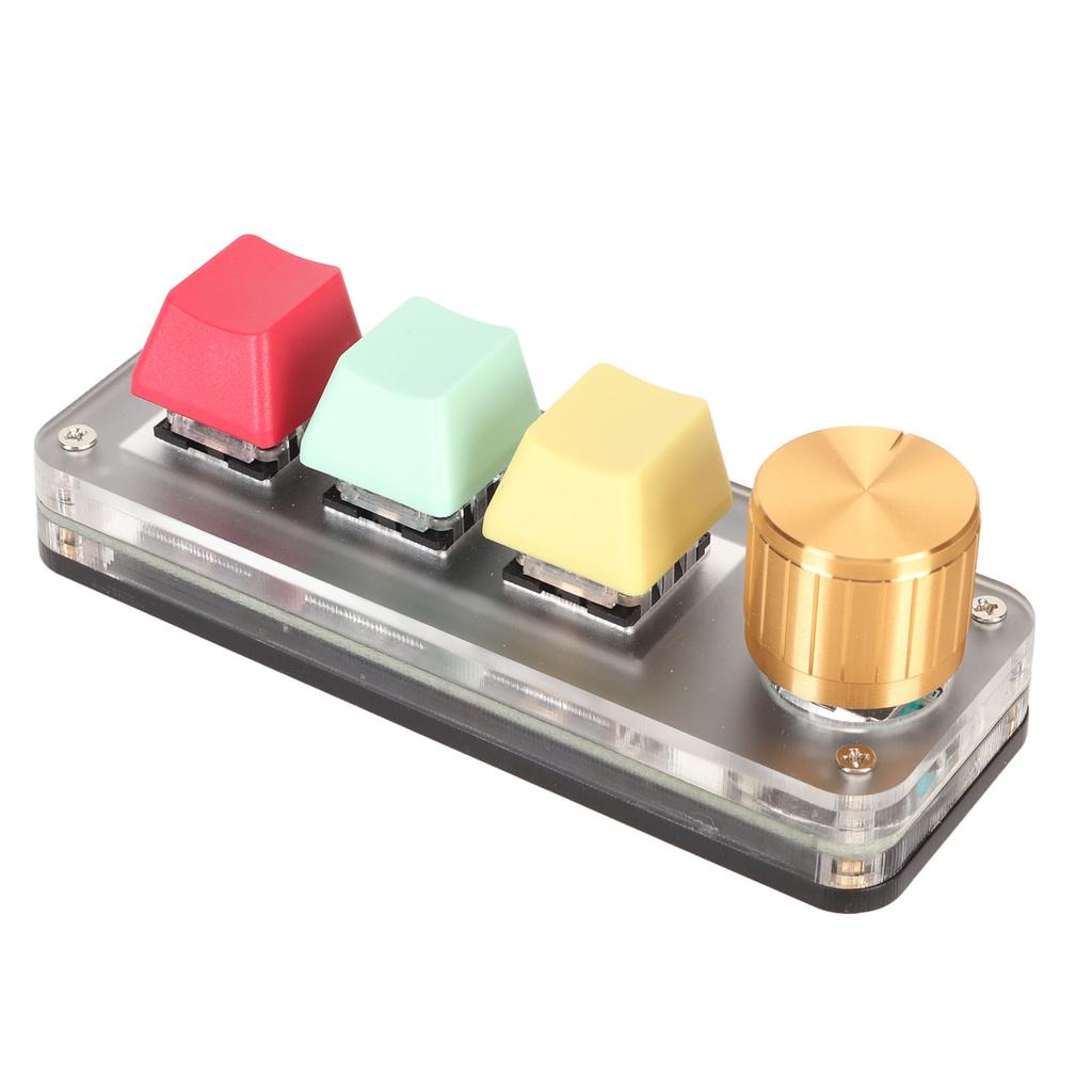 USB Mini 3-клавишная клавиатура с ручкой, программируемая своими руками, проводное подключение типа C, синий переключатель для управления одной рукой