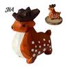 Smooth Polished Wood Table Decor Hand-Carved Basswood Deer Figurine, Retro Forest Style Animal Statue, Artistic Photo Props for Displays Ornament Home