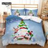 Веселый рождественский комплект постельного белья белого цвета размера «king-size» и «queen-size», двуспальная кровать из микрофибры, декоративный пододеяльник с 3D-принтом и наволочками