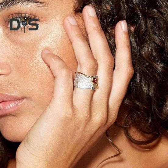 Нерегулярные стразы широкое кольцо для мужчин и женщин красный кубический цирконий кольцо винтажные украшения для нее