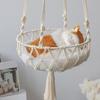 Cat Hammock Bed Handwoven Cat Hanging Basket Boho Cat Swing Bed for Indoor Cat Sleeping Playing Climbing Lounging