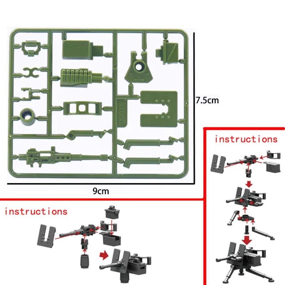 Военные конструкторы Второй мировой войны, фигурки солдат, оружие, снаряжение, аксессуары, пулеметы Гатлинга M2, РПГ, MOC, мини-кирпичики