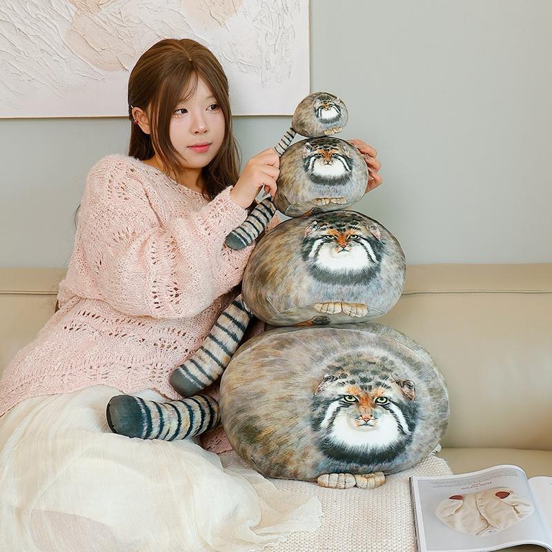 10~30cm Simulation Manul Soft Plush Toy Down Cotton Stuffed Animal Pillow Sofa Chair Decor Present