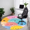 1pc Happy Birthday Office Round Area Rug, Indoor Mat Suitable ForOffice, Under Office Chairs Bedroom Living Room Home Decor, Room Deco D024