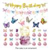 Butterfly Cake Toppers Set Party Supplies Hanging Swirls Colorful Banners Paper Texture for Creative Butterfly Dessert