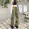 New Cargo Pants Women Retro Workwear Casual Straight Trousers Fashion Wide Leg Pockets Joggers Trousers Y2k Streetwear