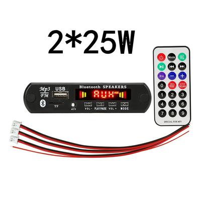 Плата декодера MP3-плеера 2*25 Вт, 12 В, Bluetooth 5,0, 50 Вт, усилитель, автомобильный FM-радио модуль, поддержка TF