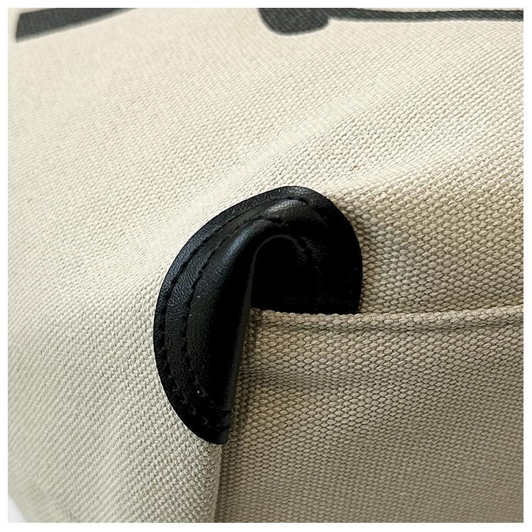 Большая вместительная холщовая большая сумка с буквами контрастного цвета, сумка на одно плечо с принтом улыбающегося лица и женская сумка через плечо