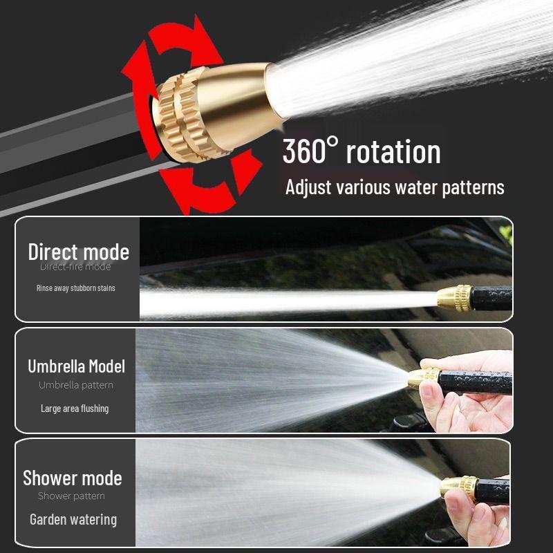 Высоконапорный выдвижной водяной шланг с многофункциональным распылителем для мойки автомобилей, садоводства и промывки земли