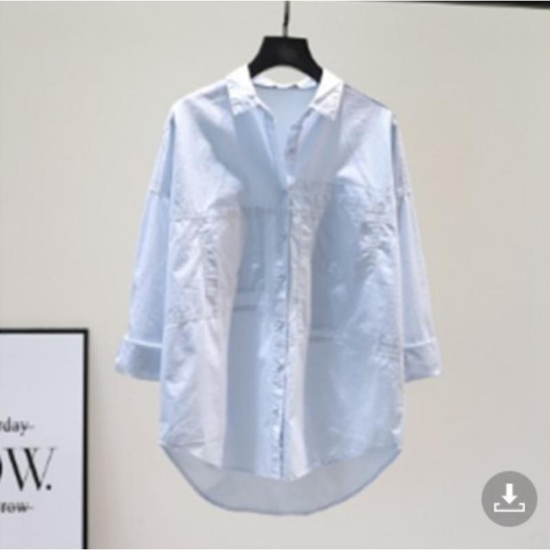 Повседневная женская рубашка с двойным карманом спереди и короткой спинкой, длинная белая рубашка для женщин, свободная литературная рубашка Bf Wind, повседневная рубашка Tide Temperament, элегантный модный топ