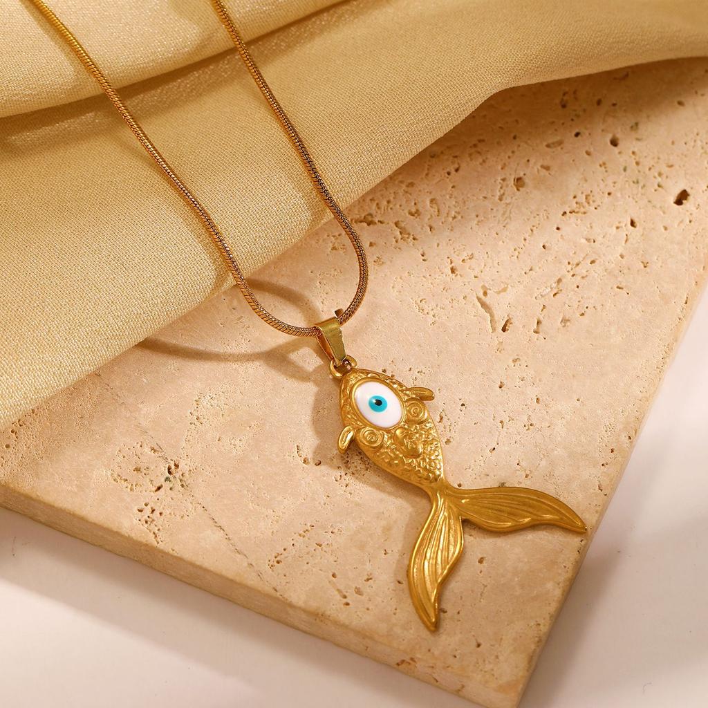 Amazon Beauty Самая продаваемая подвеска в виде маленькой рыбки из нержавеющей стали, ожерелье, личность, мода, высокое качество, простая цепочка на ключицу с рыбкой