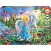 1000 Piece Fantasy Puzzle - EDUCA - The Princess and the Unicorn - Blue - Ages 12 and Up - Children