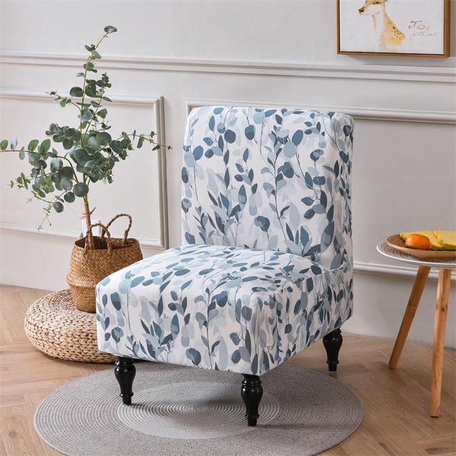 Bohemian Armless Chair Cover Stretch Spandex Accent Dining Chair Covers Nordic Sofa Slipcovers For Living Room Christmas Decor