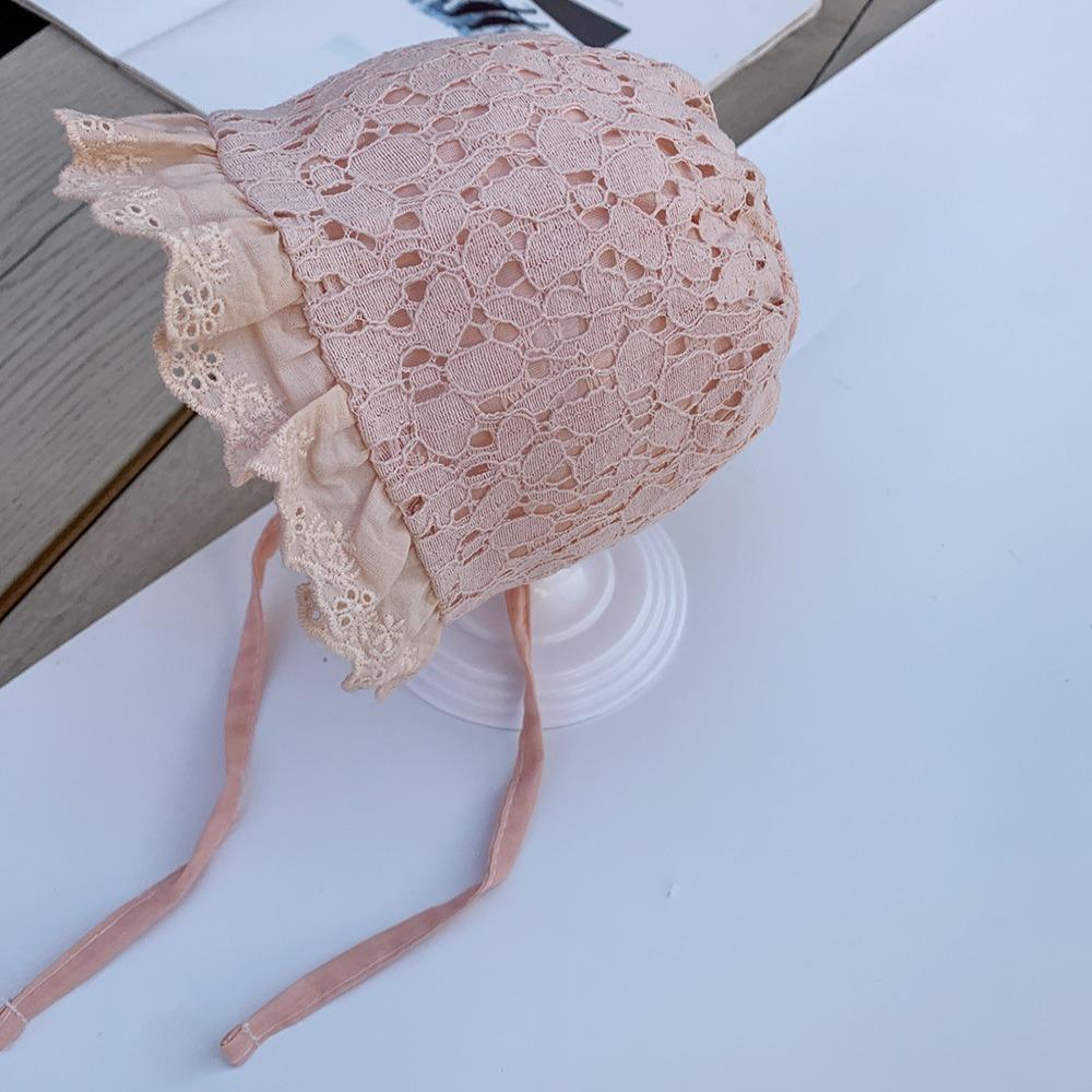 Flower Lace Baby Cap Lace Princess Hat with Large Brim Cute Lace Baby Princess Hat